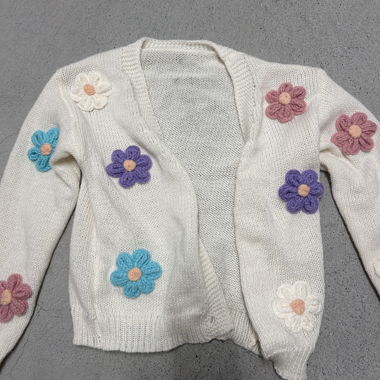 Gilet en maille fleuri