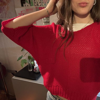 Rotes Strick Oberteil