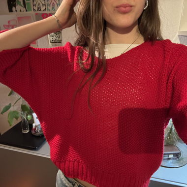 Rotes Strick Oberteil