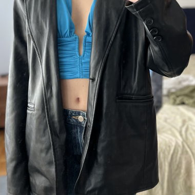 Veste noir similicuir - effet blazer