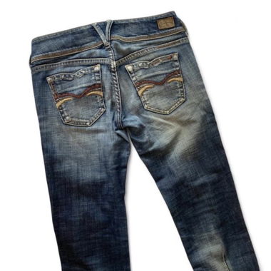 Jeans Y2K Bleu Côtelé Basse