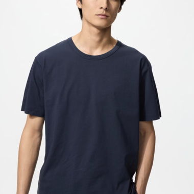 New Uniqlo AIRism Cotton T-Shirt – Dark Blue