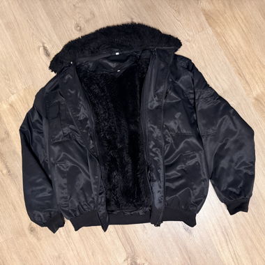 Black Winter Jacket with Fur
