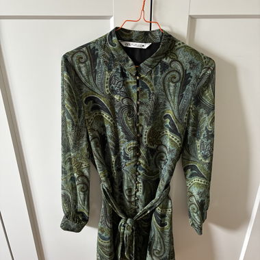 Zara Patterned Dress Green Tones