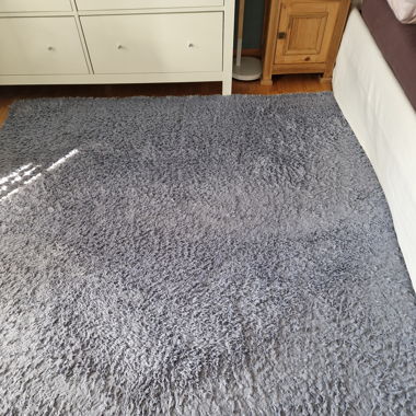 flauschig weicher Teppich, 200 x 200 cm, hellblau