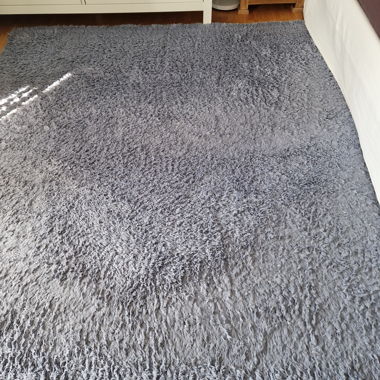 flauschig weicher Teppich, 200 x 200 cm, hellblau