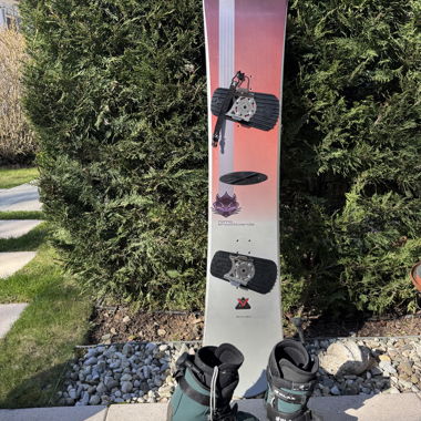 Snowboard Nitro 144 cm, attacchi, scarponi Blax 26cm