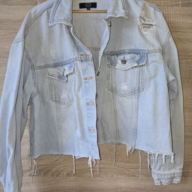 Ripped denim jacket