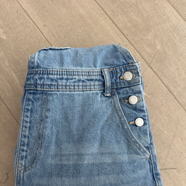 Casual Long Blue Overalls with Holes