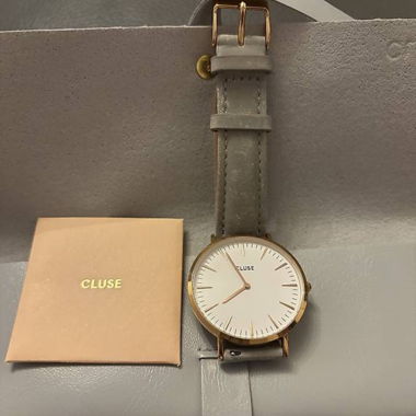 Montre Cluse analogique gris et or rose