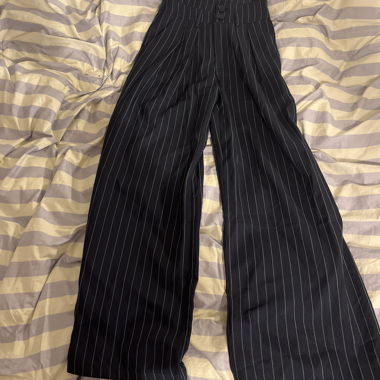 Pantalon à rayures bleu-vert confortable
