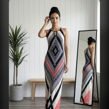 Bedrucktes Langkleid