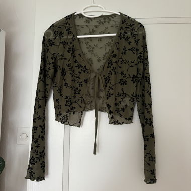 sheer green blouse M