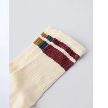 Cream striped socks