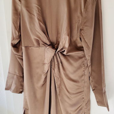 NLY Trend satin dress beige-brown size 40