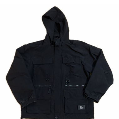 Veste de pluie noire à capuche