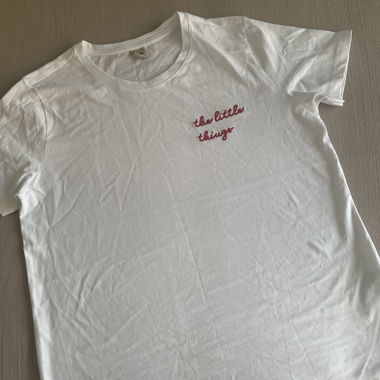 Weisses Zebra-T-Shirt "the little things" L