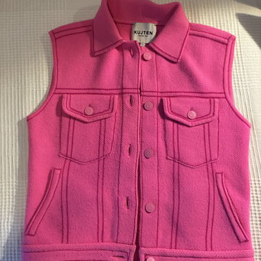 Gilet senza maniche KUJTEN in 100% cachemire, rosa acceso