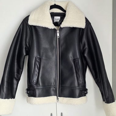 SODA Faux Leather Jacket with Teddy Lining