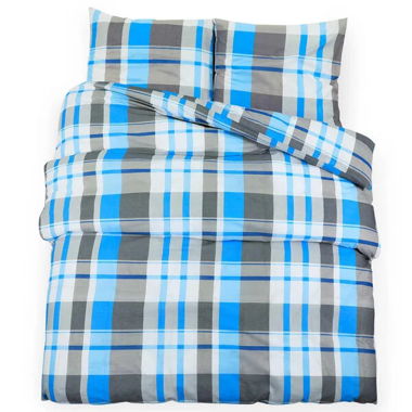 Bettwäsche-Set Blau/Grau 140x200 cm Baumwolle
