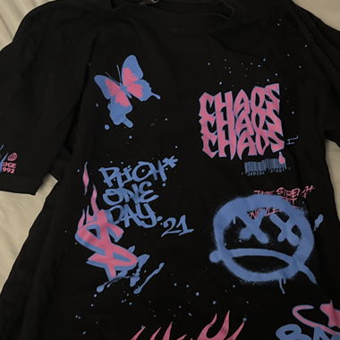 T-shirt Black Squad noir avec imprimé, Grösse L