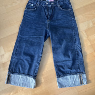 Jeans Culotte con risvolto lunghezza 3/4