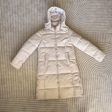 Long Quilted Coat with Hood