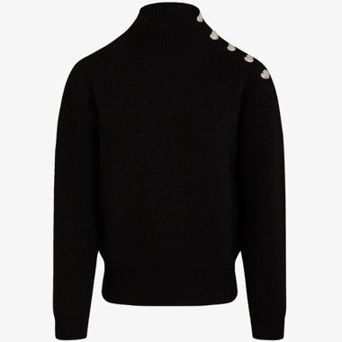 Maglione in maglia nero con borchie a forma di cuore