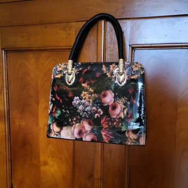 Sac noir romantique floral