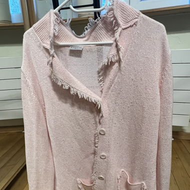 Cardigan rose saumon