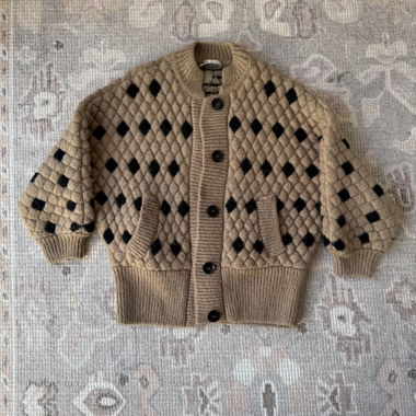 Checked Knit Cardigan