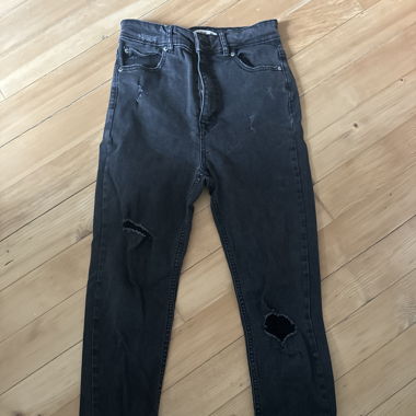 Jeans slim avec trous taille 36 taille haute 