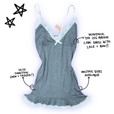 y2k deadstock leg avenue cami babydoll dress