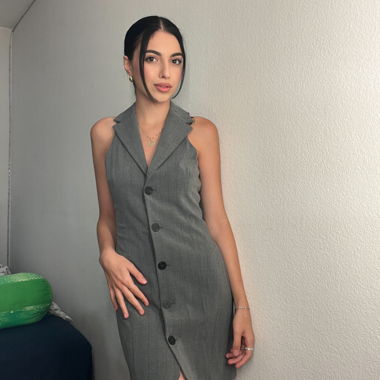 Abito blazer grigio-argento