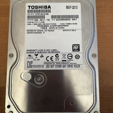 Toshiba 1TB SATA Hard Drive