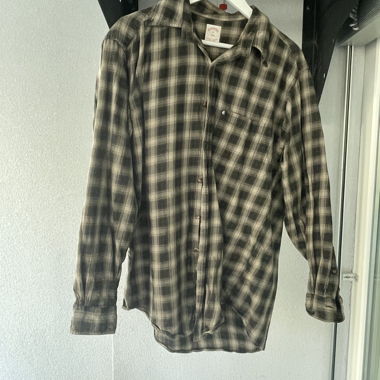 Camicia a maniche lunghe a quadri marrone