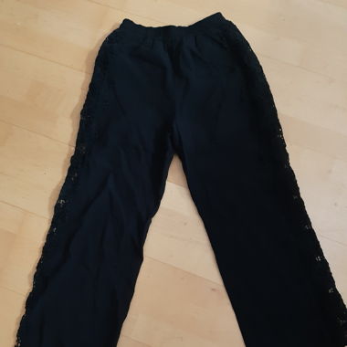 Schwarze Leinenhose