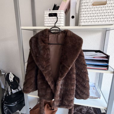 Brown faux fur jacket