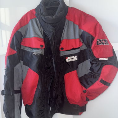 Veste moto IXS rouge/gris