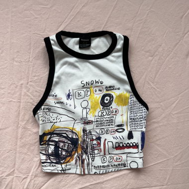 Bershka Jean-Michel Basquiat crop top S