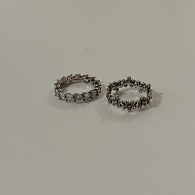 Silberne Blumenringe Set