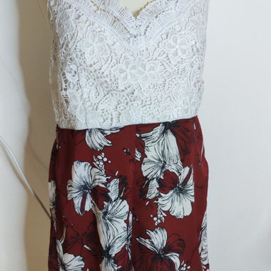 Combishort floreale in pizzo SHEIN