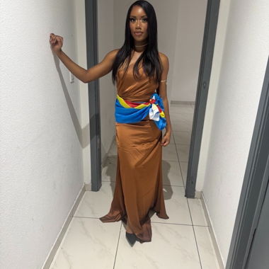 Robe longue brune