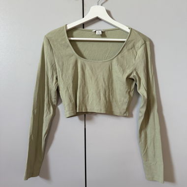 green and brown crop top