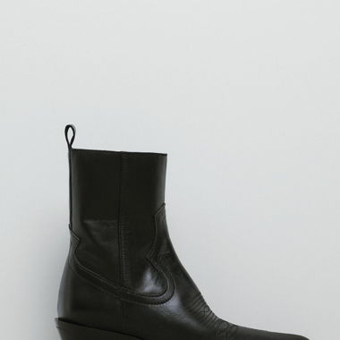 Bottes cuir ZARA, 37, style cowboy 