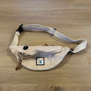 Marsupio in velluto a coste beige