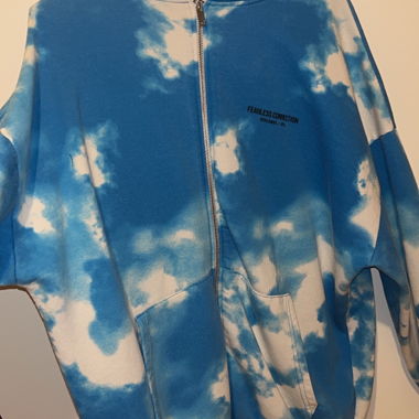 Felpa con zip Batik blu