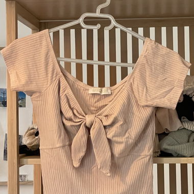 Pink Crop Top with Loop