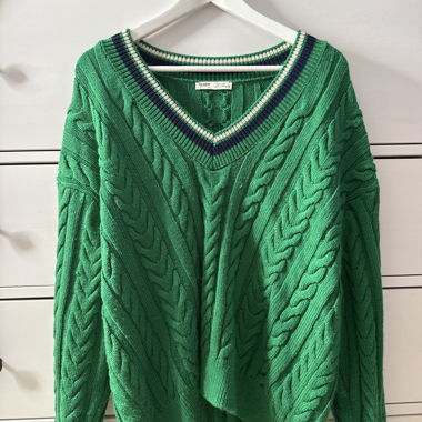 Maglione di maglia verde