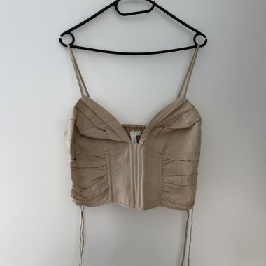 Top corto beige
